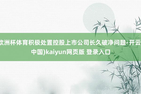 欧洲杯体育积极处置控股上市公司长久破净问题-开云(中国)kaiyun网页版 登录入口