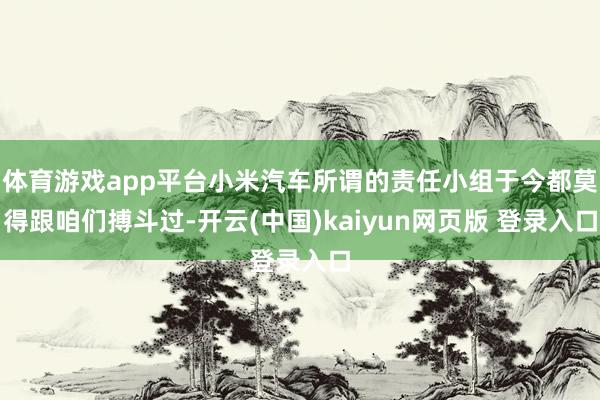 体育游戏app平台小米汽车所谓的责任小组于今都莫得跟咱们搏斗过-开云(中国)kaiyun网页版 登录入口