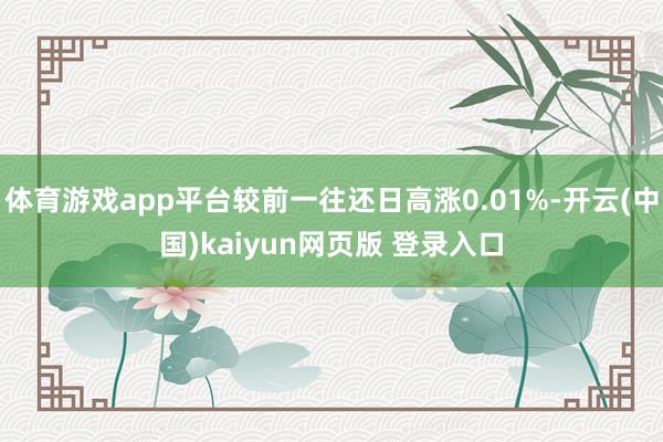 体育游戏app平台较前一往还日高涨0.01%-开云(中国)kaiyun网页版 登录入口