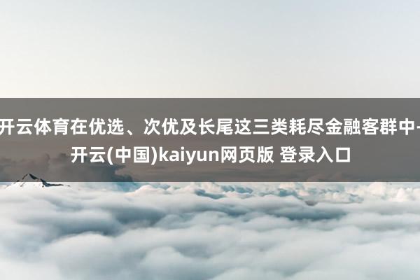 开云体育　　在优选、次优及长尾这三类耗尽金融客群中-开云(中国)kaiyun网页版 登录入口