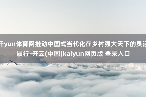 开yun体育网推动中国式当代化在乡村强大天下的灵活履行-开云(中国)kaiyun网页版 登录入口