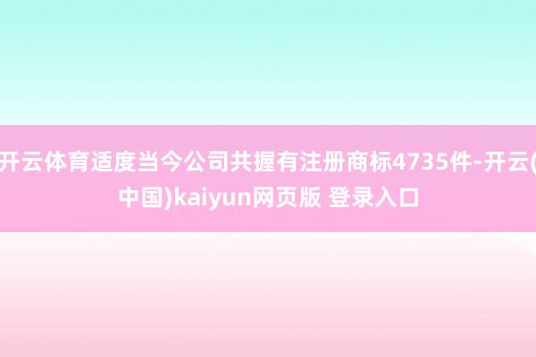 开云体育适度当今公司共握有注册商标4735件-开云(中国)kaiyun网页版 登录入口