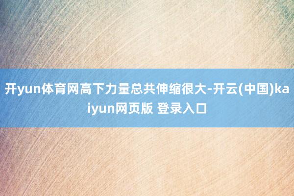 开yun体育网高下力量总共伸缩很大-开云(中国)kaiyun网页版 登录入口