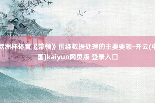 欧洲杯体育《带领》围绕数据处理的主要要领-开云(中国)kaiyun网页版 登录入口
