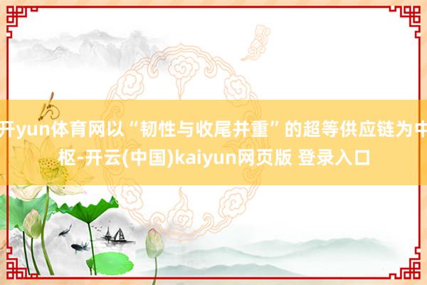 开yun体育网以“韧性与收尾并重”的超等供应链为中枢-开云(中国)kaiyun网页版 登录入口